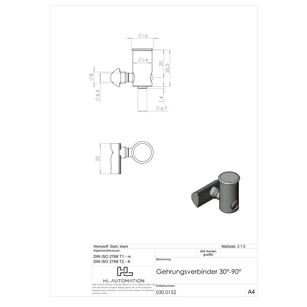 Gehrungsverbinder 30°-90° – Bild 2